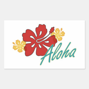 Adesivo Retangular Aloha Hibiscus