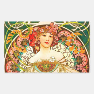 Adesivo Retangular Alphonse Mucha Art Nouveau Daydre