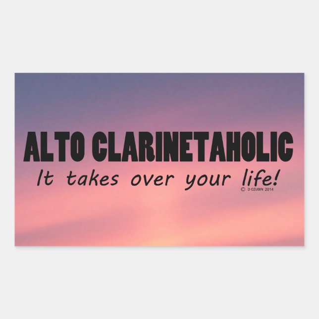 Adesivo Retangular Alto Clarinetaholic assume Ruas retangulares (Frente)