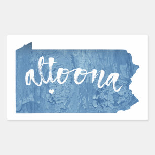 Adesivo Retangular Altoona Pennsylvania Wood Grain