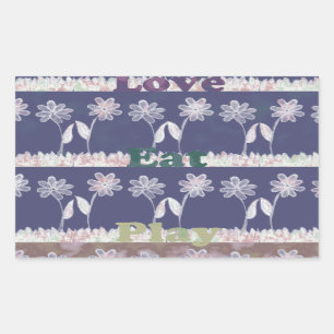 Adesivo Retangular Amar cores azuis do Chá de fraldas