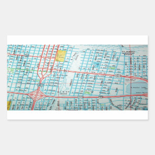 Adesivo Retangular AMARILLO, mapa do vintage de TX