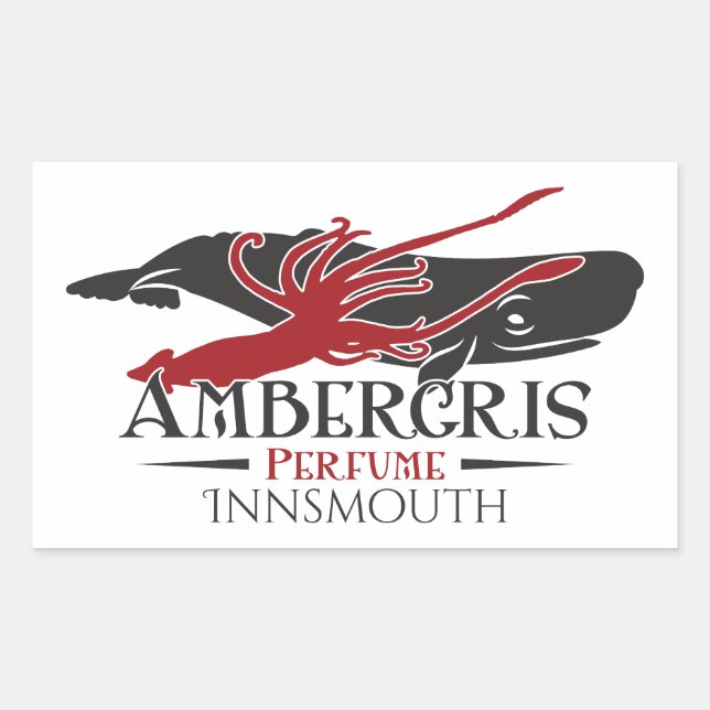 Adesivo Retangular Ambergris Sperm Whale Perfume Innsmouth (Frente)