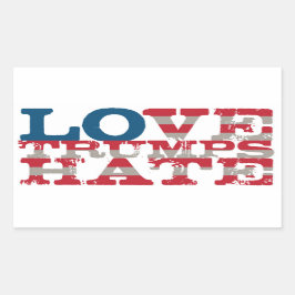 Adesivo Retangular Ame Trumps Hate Sticker
