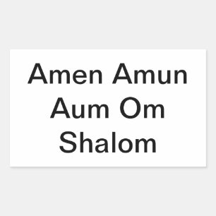 Adesivo Retangular Amen Amun Aum Om Shalom Peace Hankamer Artjunkhaus