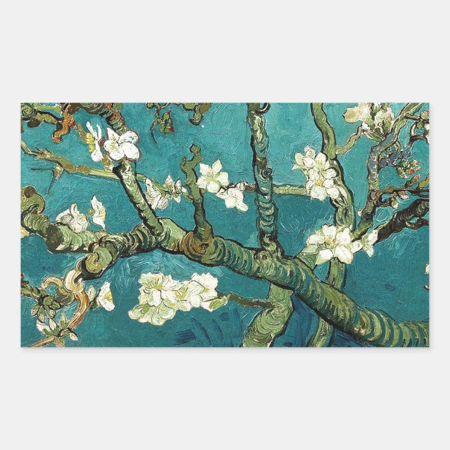 Adesivo Retangular Amêndoa brilhante Tree Van Gogh (Frente)