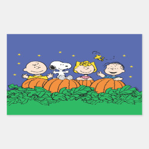 Adesivo Retangular Amendoins É o Excelente Pumpkin Charlie Brown