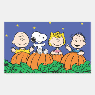 Adesivo Retangular Amendoins   É o Excelente Pumpkin Charlie Brown