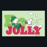Adesivo Retangular Amendoins | Linus & Snoopy Be Jolly<br><div class="desc">Veja esta divertida design de Natal do Peanuts.</div>