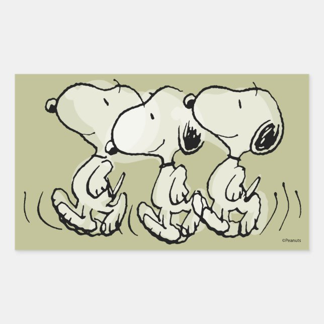 Adesivo Retangular Amendoins | Snoopy Walking Alto (Frente)