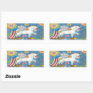 Adesivo Retangular AMERICANA WHIMSYNICKER PATRIOTIC PONY Fantasy