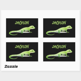Adesivo Retangular Amigável Lizard Com Seu Nome