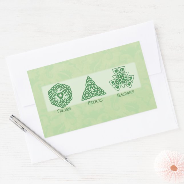 Adesivo Retangular Amigos Religiosos Irlandeses Orações e Bênçãos (Envelope)