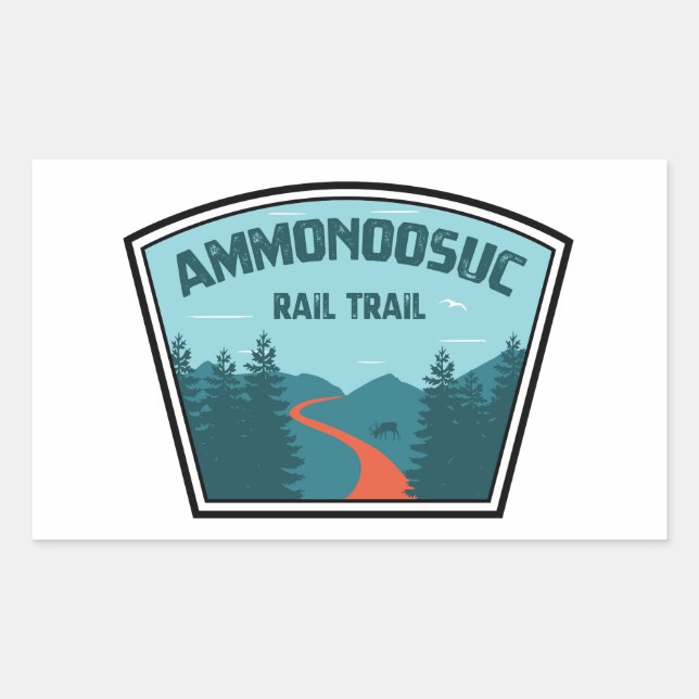 Adesivo Retangular Ammonoossus Rail Trail New Hampshire (Frente)