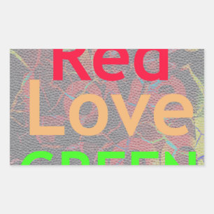 ADESIVO RETANGULAR AMOR VERDE OURO VERMELHO