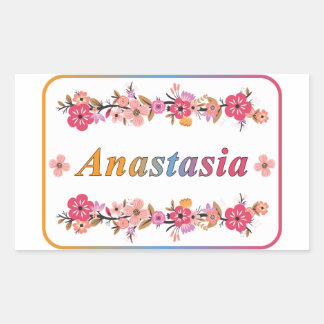 Adesivo Retangular Anastasia Name