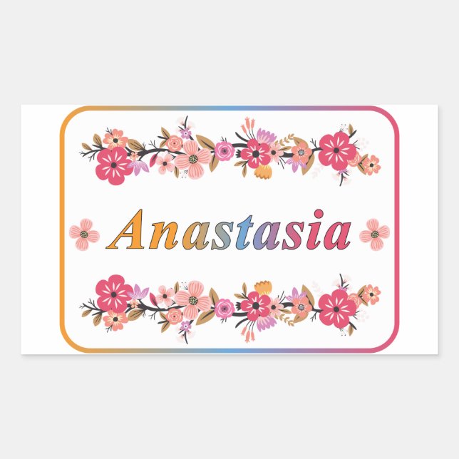 Adesivo Retangular Anastasia Name (Frente)