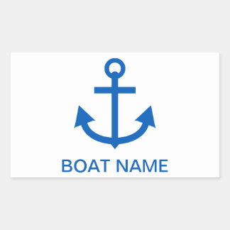 Adesivo Retangular Anchor Blue Personalizou o nome do seu barco