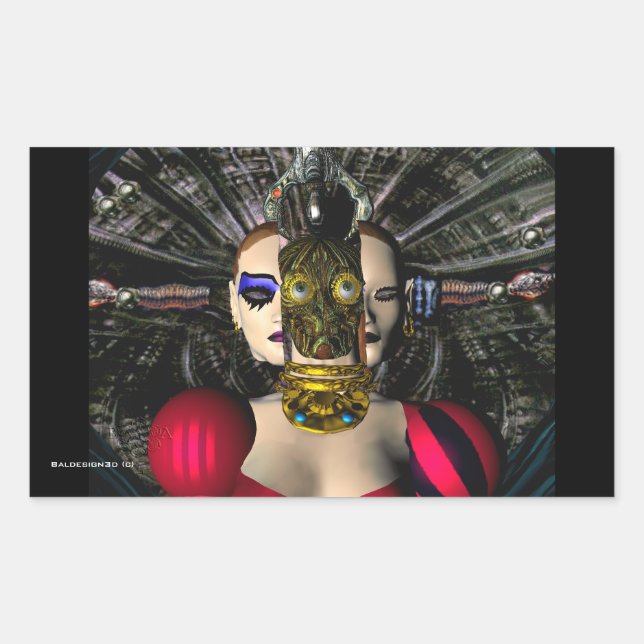 Adesivo Retangular ANDROID XENIA SPACESHIP PILOT,Ficção científica (Frente)