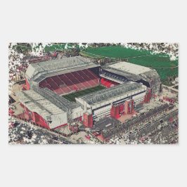 Adesivo Retangular Anfield Stadium Liverpool - Artistic Watercolour