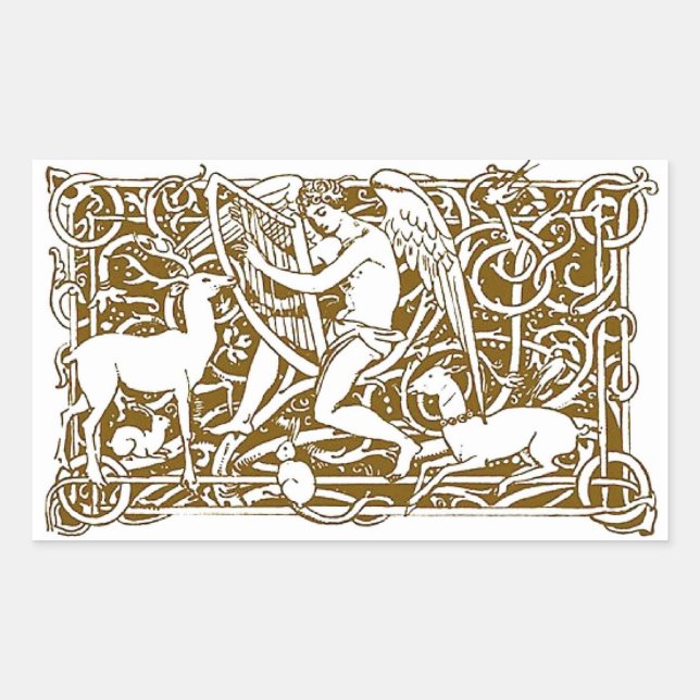 Adesivo Retangular Angel com Harp (Frente)