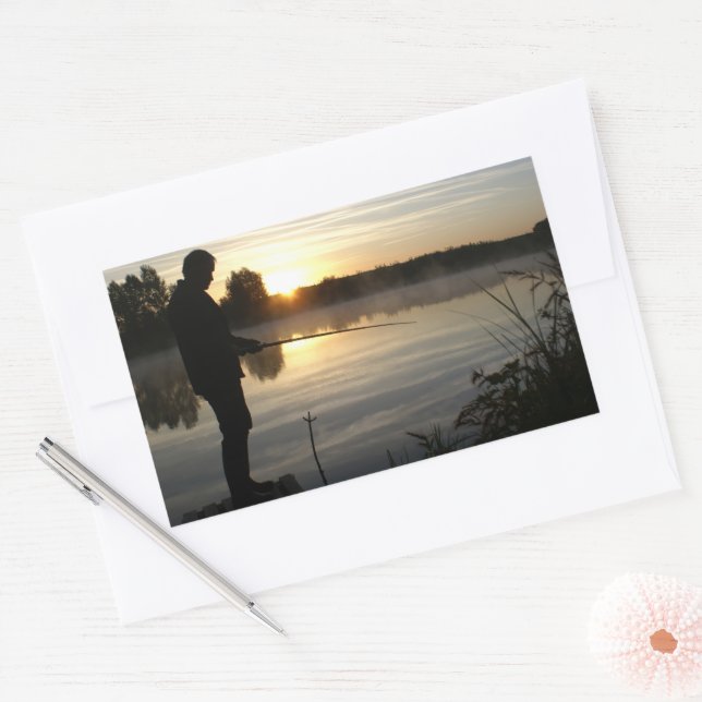 Adesivo Retangular Angler manhã (Envelope)