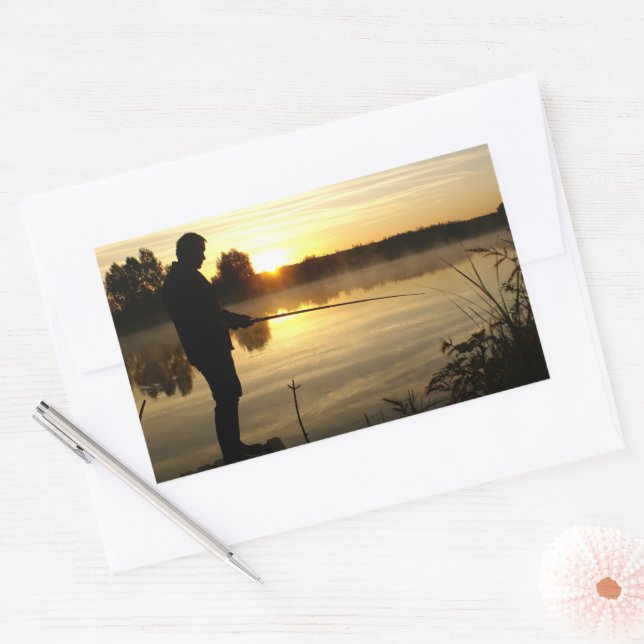 Adesivo Retangular Angler manhã (Envelope)