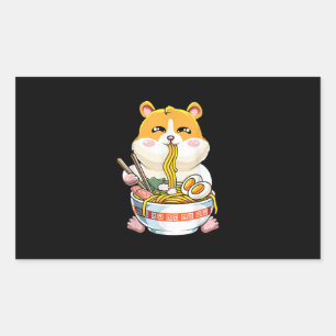 Adesivo Retangular Anime de Hamster Kawaii, Cute
