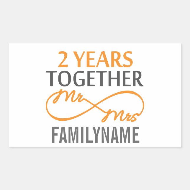 Adesivo Retangular Aniversário personalizado do Sr. e da Sra. segundo (Frente)