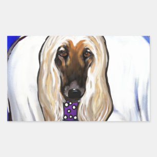 Adesivo Retangular Anjo Afghan Hound