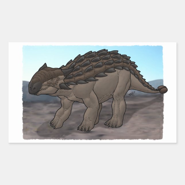 Adesivo Retangular Ankylosaurus (Frente)