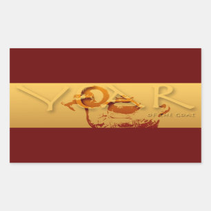 Adesivo Retangular Ano da carne de cabra Ano Chinês Zodiac R Sticker
