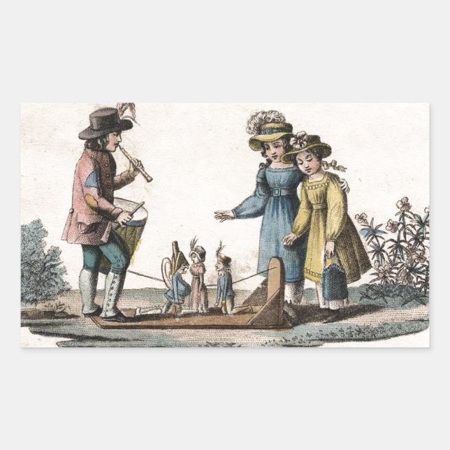 Adesivo Retangular Antigos Filhos de Fantoche Mostram Dança (Frente)