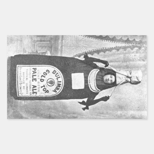 Adesivo Retangular Anúncio Antropomórfico Vintage (Frente)