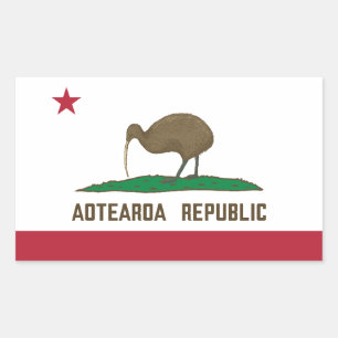 Adesivo Retangular Aotearoa República Kiwi - Bandeira Nova Zelândia