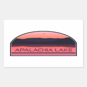 Adesivo Retangular Apalachia Lake North Carolina Red Sunrise