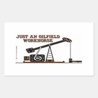 Adesivo Retangular Apenas Um Oilfield Workcavalo,Pump Jack,Oil Jack