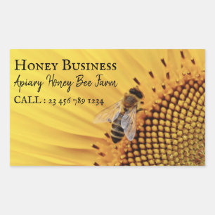 Adesivo Retangular Apiary Honey Business