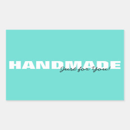 Adesivo Retangular Aqua moderno feito à mão apenas para seu negócio o