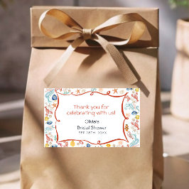 Adesivo Retangular Aquarela debaixo do mar Chá de Noiva da Ela Pega