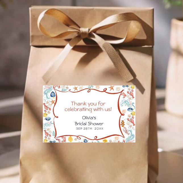 Adesivo Retangular Aquarela debaixo do mar Chuveiro de Noiva Dela (Criador carregado)