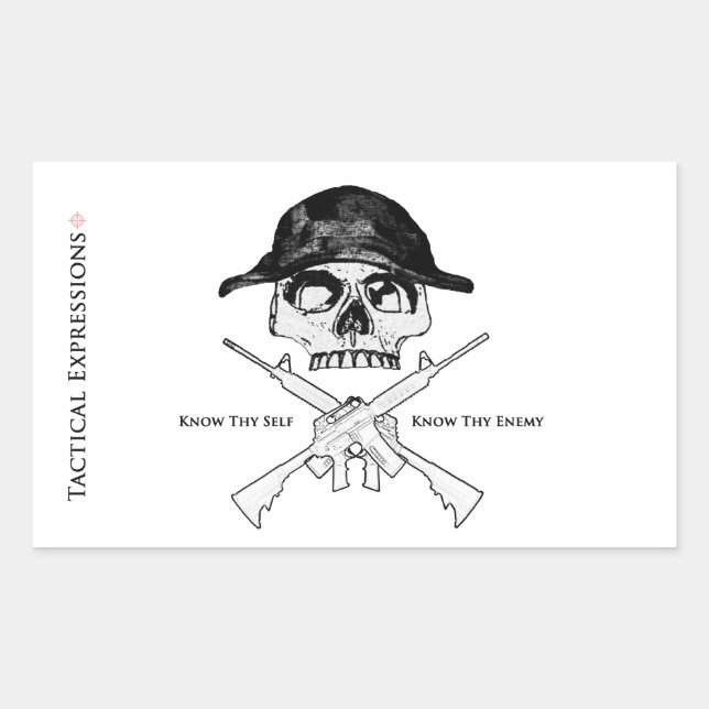 Adesivo Retangular AR15 Ossos Cruzados (Frente)