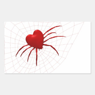 Adesivo Retangular Aranha de Corações Vermelhos