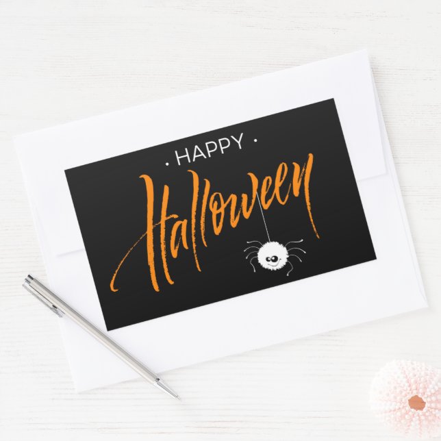 Adesivo Retangular Aranha de Halloween (Envelope)
