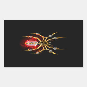 Adesivo Retangular Aranha steampunk em preto