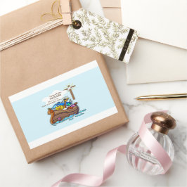 Adesivo Retangular Arca personalizada do neto Baptism Noah