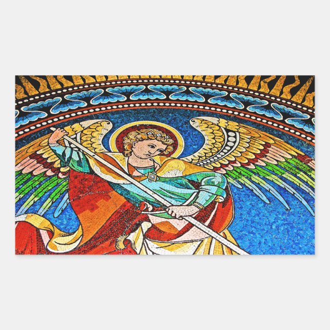 Adesivo Retangular Archangel Michael Mosiac, Igreja de Kaiser Wilhelm (Frente)