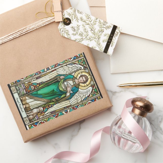 Adesivo Retangular Archangel Raphael - Angel Raphael (Presentear)