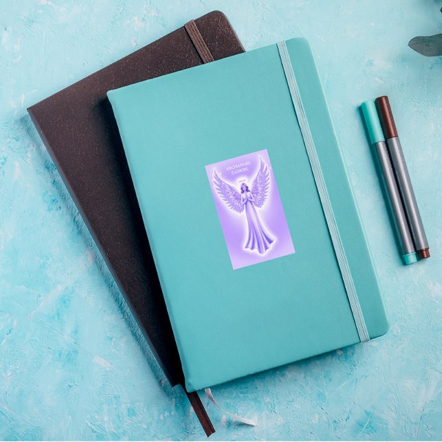 Adesivo Retangular Archangel Zadkiel Purple E White Christmas (Notebook)