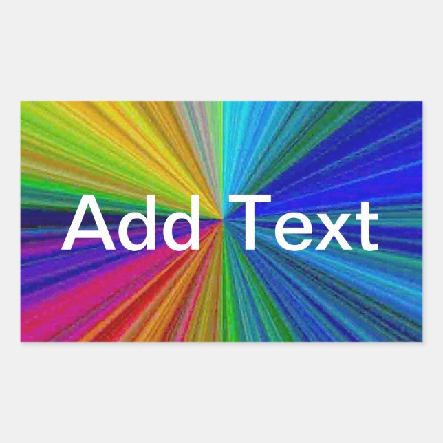Adesivo Retangular Arco-Íris com gradação circular (Frente)
